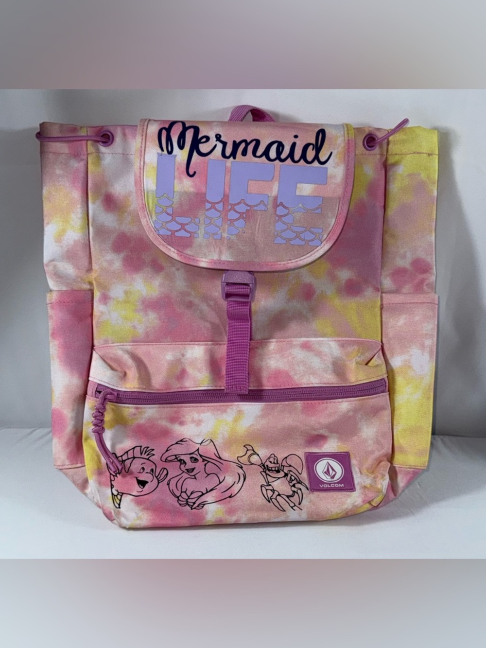 Disney x Volcom Custom Little Mermaid “Mermaid Life” Tie-Dye Rucksack Backpack